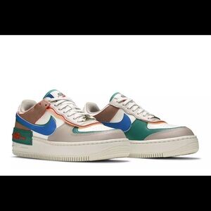 Nike Air Force 1 Sneaker Snail signal blue green